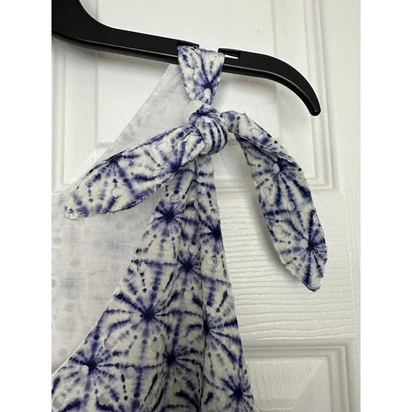 Soft Surroundings Kyoto Embroidered White Blue Eyelet Tiered Maxi Dress Sz PXL - Picture 8 of 12